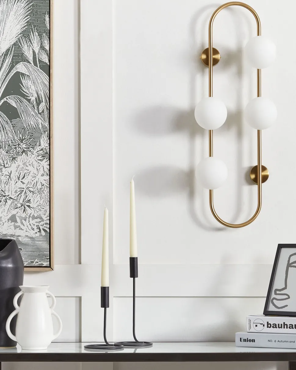 Candeeiro De Parede Para 4 Lampadas Dourado 70 Cm Yango