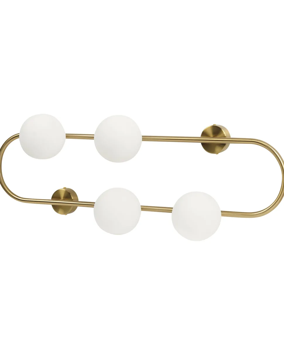 Candeeiro De Parede Para 4 Lampadas Dourado 70 Cm Yango