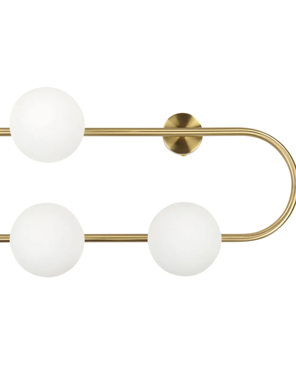 Candeeiro De Parede Para 4 Lampadas Dourado 70 Cm Yango