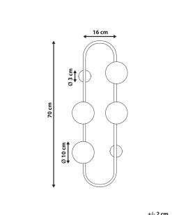 Candeeiro De Parede Para 4 Lampadas Dourado 70 Cm Yango