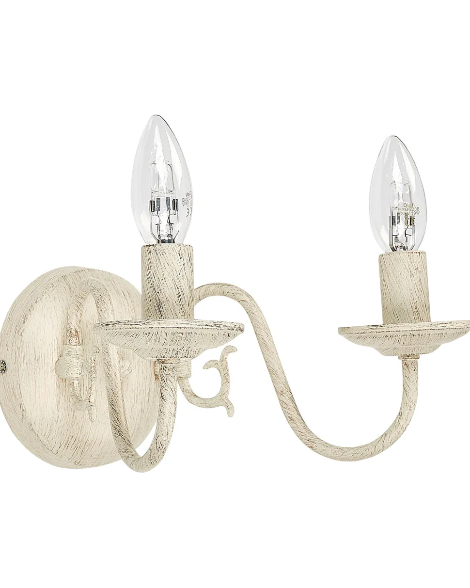 Candeeiro De Parede Para 2 Lampadas Branco Brithon