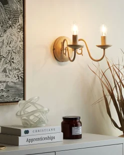 Candeeiro De Parede Para 2 Lampadas Branco Brithon