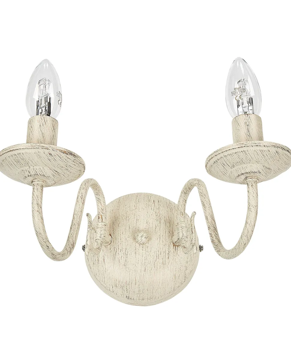 Candeeiro De Parede Para 2 Lampadas Branco Brithon