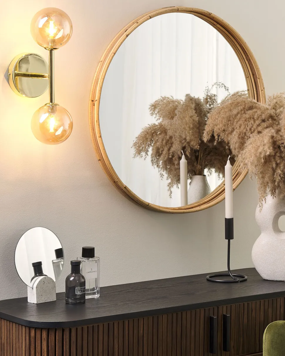 Candeeiro De Parede Para 2 Lampadas Dourado Ramis