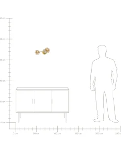 Candeeiro De Parede Para 2 Lampadas Dourado Ramis
