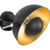 Candeeiro De Parede Preto E Dourado Thames Ll