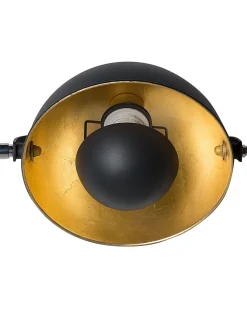 Candeeiro De Parede Preto E Dourado Thames Ll