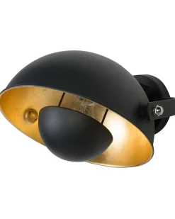 Candeeiro De Parede Preto E Dourado Thames Ll