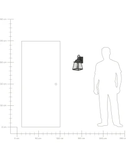 Candeeiro De Parede Preto 33 Cm Garry