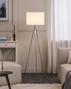 Candeeiro De Pe 148 Cm Branco E Cromado Vistula