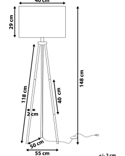Candeeiro De Pe 148 Cm Branco E Cromado Vistula