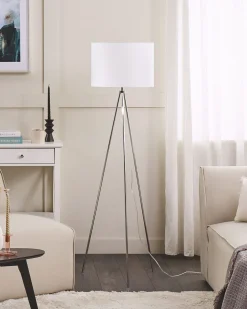 Candeeiro De Pe 148 Cm Branco E Cromado Vistula