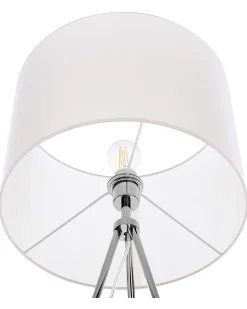 Candeeiro De Pe 148 Cm Branco E Cromado Vistula