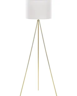 Candeeiro De Pe 148 Cm Branco E Dourado Vistula