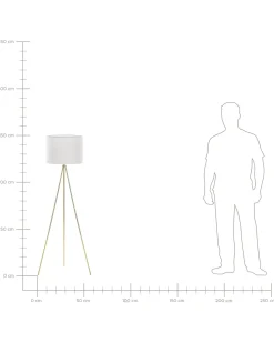 Candeeiro De Pe 148 Cm Branco E Dourado Vistula