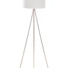 Candeeiro De Pe 148 Cm Branco E Cor De Cobre Vistula
