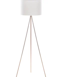 Candeeiro De Pe 148 Cm Branco E Cor De Cobre Vistula