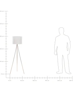 Candeeiro De Pe 148 Cm Branco E Cor De Cobre Vistula