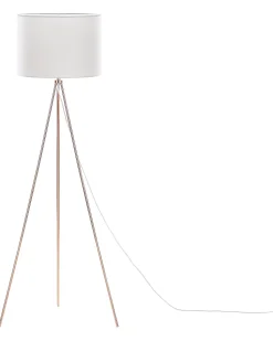 Candeeiro De Pe 148 Cm Branco E Cor De Cobre Vistula