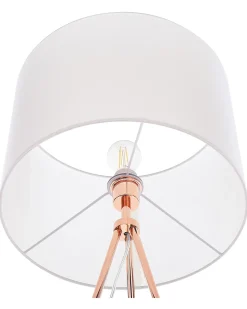 Candeeiro De Pe 148 Cm Branco E Cor De Cobre Vistula