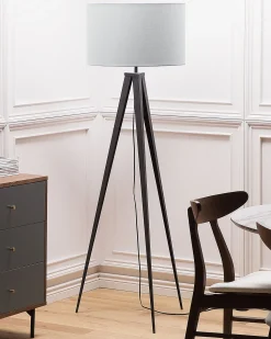Candeeiro De Pe 156 Cm Cinzento E Preto Stiletto
