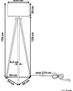 Candeeiro De Pe 156 Cm Cinzento E Preto Stiletto