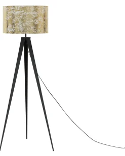 Candeeiro De Pe 156 Cm Dourado E Preto Stiletto