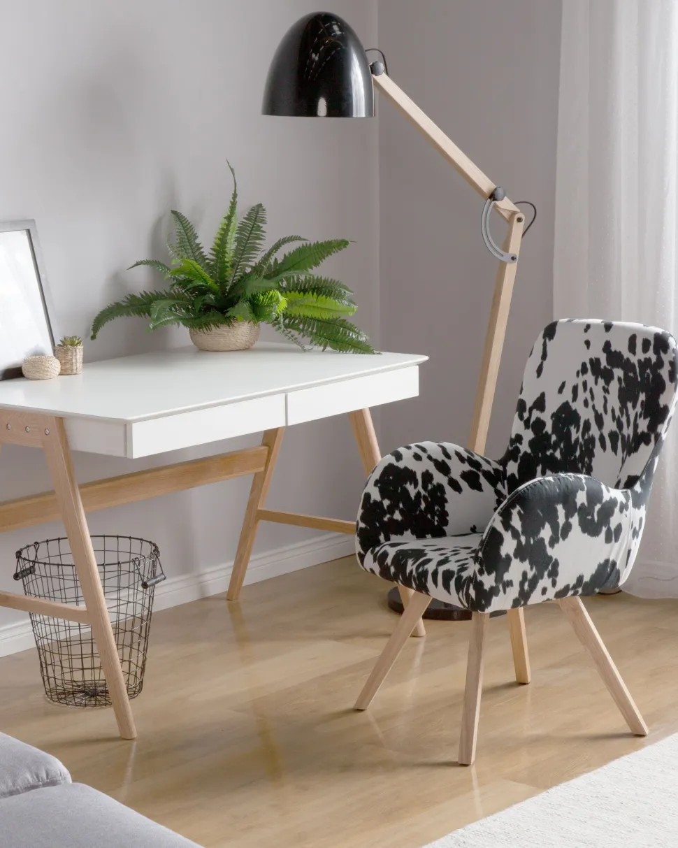 Candeeiro De Pe Articulado Em Madeira E Metal Preto 175 Cm Hetton