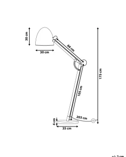 Candeeiro De Pe Articulado Em Madeira E Metal Preto 175 Cm Hetton