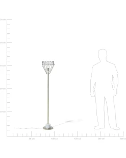 Candeeiro De Pe Branco E Cor De Cobre 160 Cm Mooni