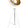 Candeeiro De Pe Branco E Dourado Thames Ii
