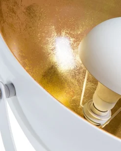 Candeeiro De Pe Branco E Dourado Thames Ii