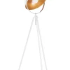 Candeeiro De Pe Branco E Dourado Thames