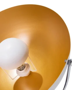 Candeeiro De Pe Branco E Dourado Thames