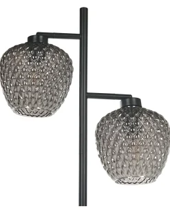 Candeeiro De Pe Com 2 Abajures Em Metal Cinzento 161 Cm Sherry