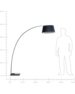 Candeeiro De Pe Com Abajur Preto 188 Cm Benue