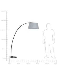 Candeeiro De Pe Com Abajur Cinzento 188 Cm Benue