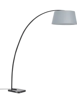 Candeeiro De Pe Com Abajur Cinzento 188 Cm Benue