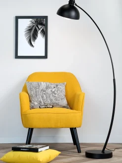 Candeeiro De Pe Curvo 155 Cm Preto Dintel