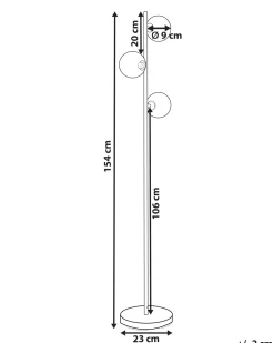 Candeeiro De Pe Dourado 154 Cm Ramis