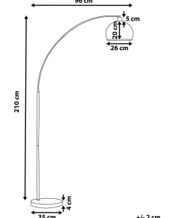 Candeeiro De Pe Dourado 210 Cm Paroo