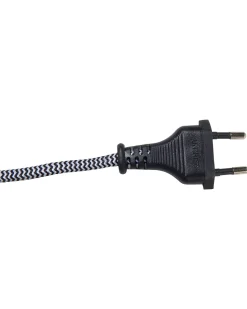 Candeeiro De Pe Em Madeira E Metal Preto E Cor De Cobre Com 2 Abajures Owens