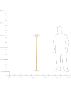 Candeeiro De Pe Em Madeira Branca 153 Cm Moppy