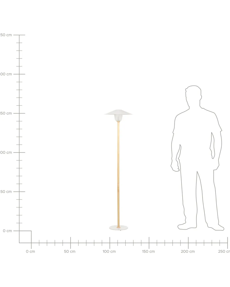 Candeeiro De Pe Em Madeira Branca 153 Cm Moppy
