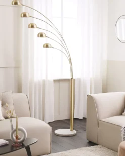 Candeeiro De Pe Em Metal Dourado Flinders