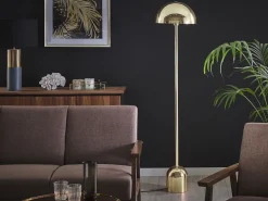 Candeeiro De Pe Em Metal Dourado 158 Cm Macasia