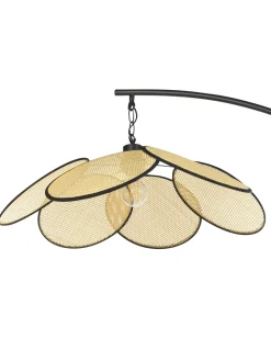 Candeeiro De Pe Em Metal Com Abajur De Papel Preto 170 Cm Merrica