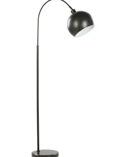 Candeeiro De Pe Em Metal Preto E Branco Gumara