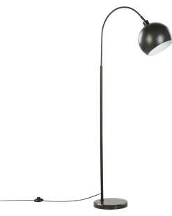 Candeeiro De Pe Em Metal Preto E Branco Gumara