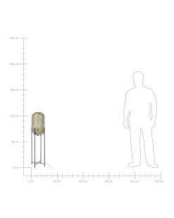 Candeeiro De Pe Em Metal Cor De Cobre E Preto 107 Cm Kamini